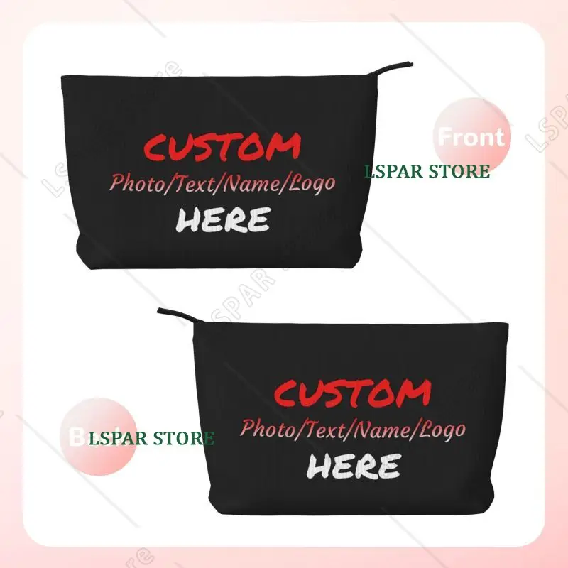 Custom Your Design Text Photo Logo Pattern Toiletry Bag Women Cosmetic Makeup Organizer Lady Portable Storage Dopp Kit Case