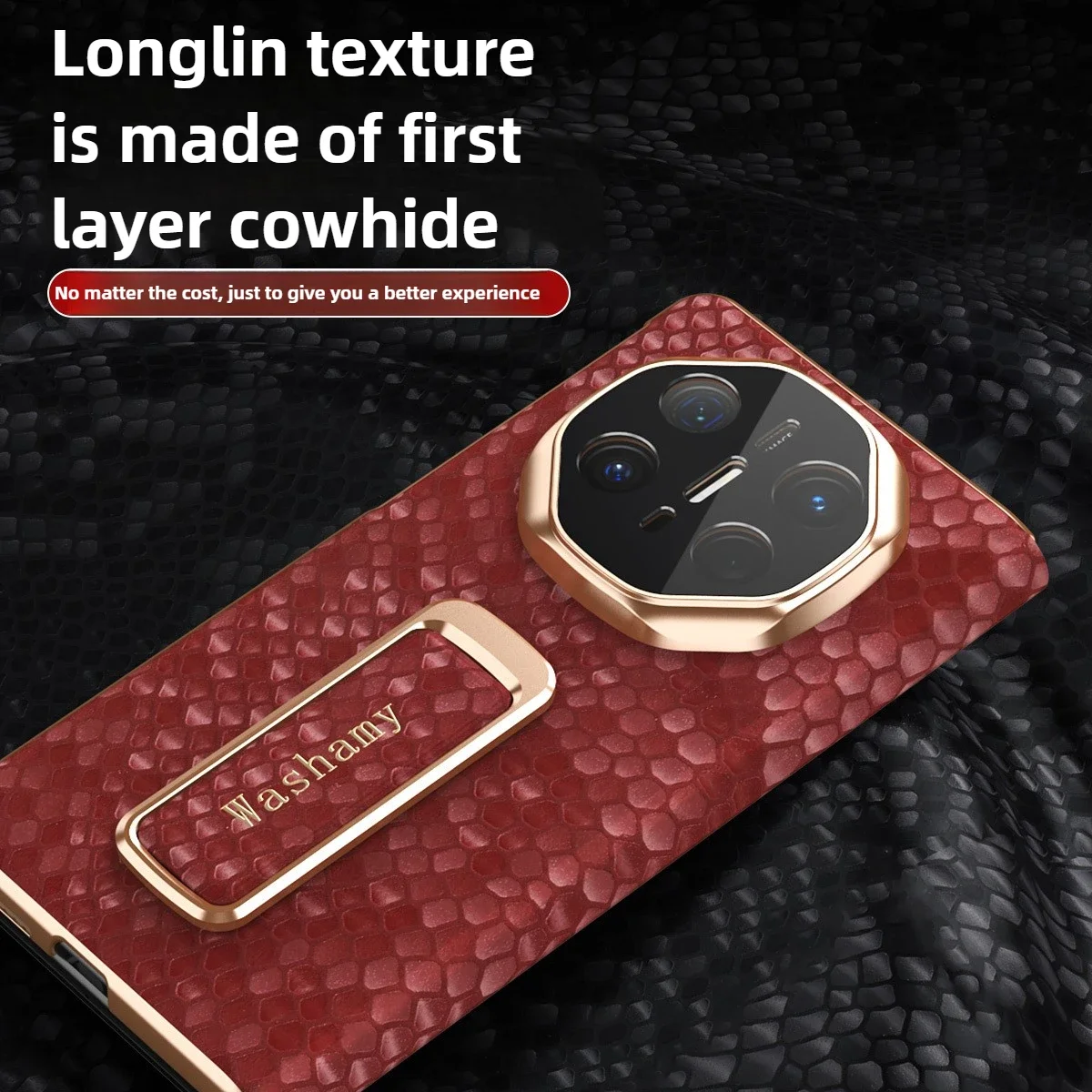 حافظة لهاتف هواوي ميت X6 X5 X3 الذكية نافذة الوجه جلد البقر التنين مقياس الملمس أغطية جلد سبيكة المغناطيسي الروتاري قوس قذيفة #2