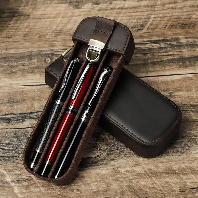 

Винтажный чехол для ручек ручной работы, высокое качество, стильный замок, ящик для ручек, коробка для офиса, путешествий, бизнеса, коробка для хранения ручек, подарки