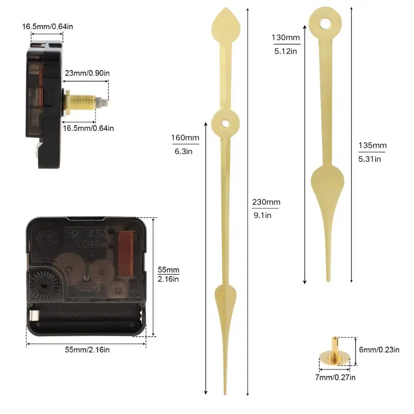 NONE Quarzbatteriebetriebene, leise Wanduhr-Bewegungsmechanismen für Heimwerker/Reparatur, Ersatz von Uhrenteilen 6