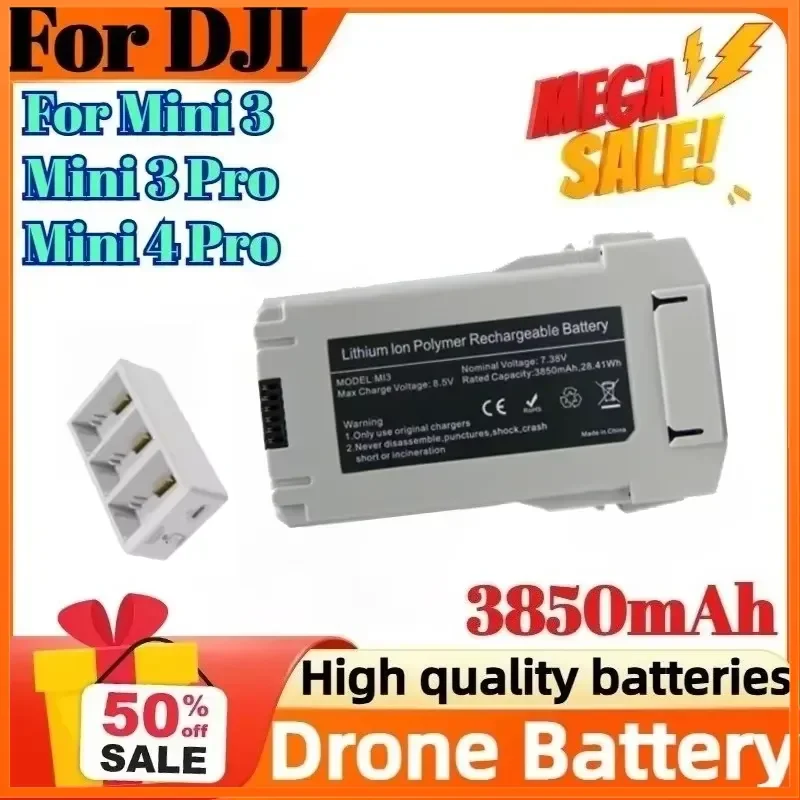 

3850mAh Flight Time 45 Minutes For DJI Mini 4 Pro Battery Plus Compatible Mini 3/Mini 3 Pro Drone Flight Battery Accessories