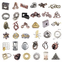 Classic IQ Unwrapped Toys Metal Brain Teaser Magic Baffling Puzzle Brainstring  Game Unlocking  Toys for Children Adult