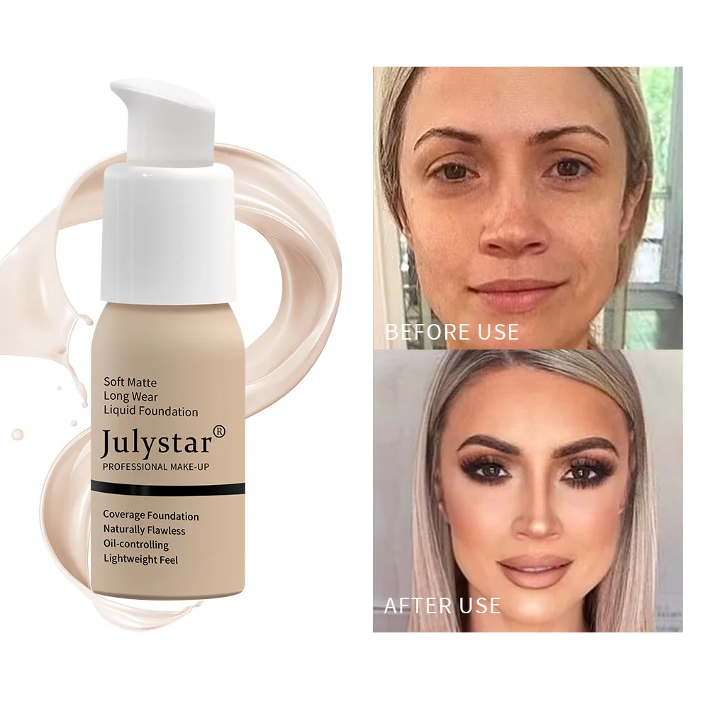 Julystar 10 Kleur Vloeibare Foundation Concealer Onzichtbare Poriën Vervagen Donkere Kringen Onder De Ogen Vrouwen Gezicht Make-Up