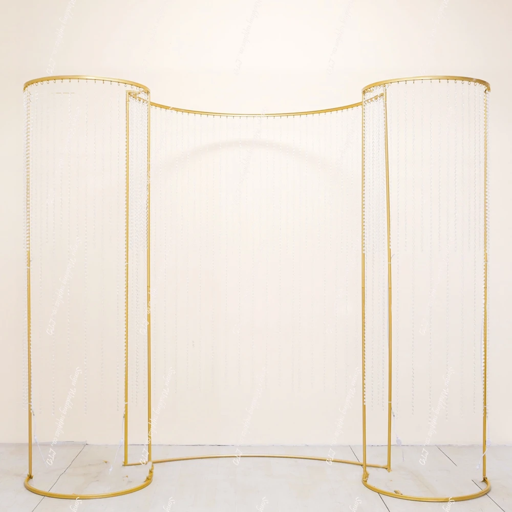 1pcsf30 fabricantes de marcos de puerta de Metal para boda, accesorios de boda de oro blanco hueco transparente, superventas