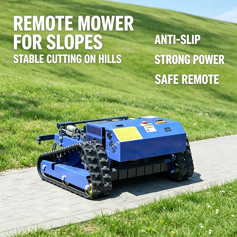 Customized Remote Control Lawn Mower for single operator, replace multiple weeders, one-click mulching for orchards