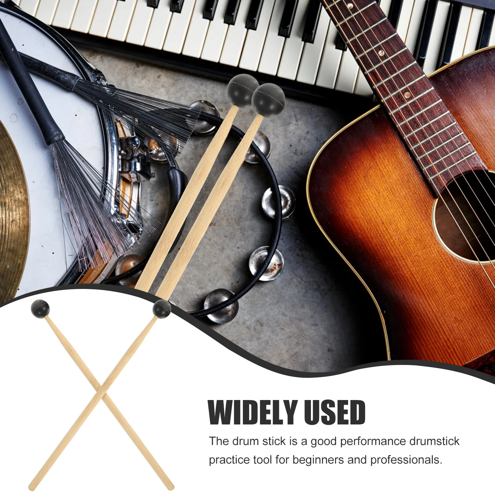 

2Pcs Tongue Drumsticks Reliable Musical Instrument Percussion Parts No Burrs Polished Surface Convenient to Hold