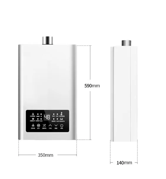 12L Factory Price Instant Gas Water Heater Strong Discharge Steel Housing for Outdoor Whole House RV and Car Application