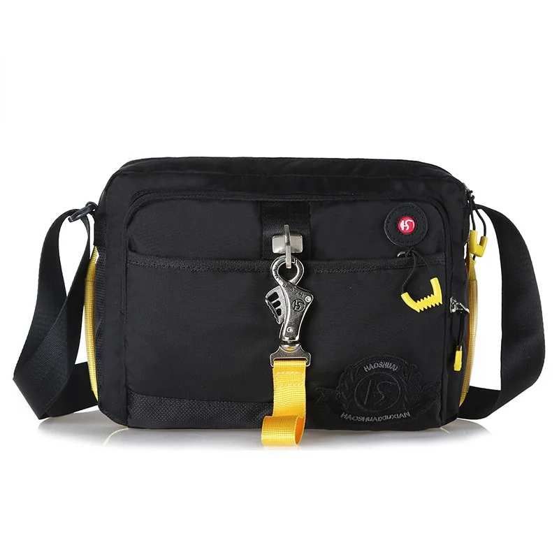 Bolso cruzado diagonal de un solo hombro para hombre, bolsa versátil para deportes al aire libre, ocio, resistente al desgaste, impermeable, de nailon, marca de moda