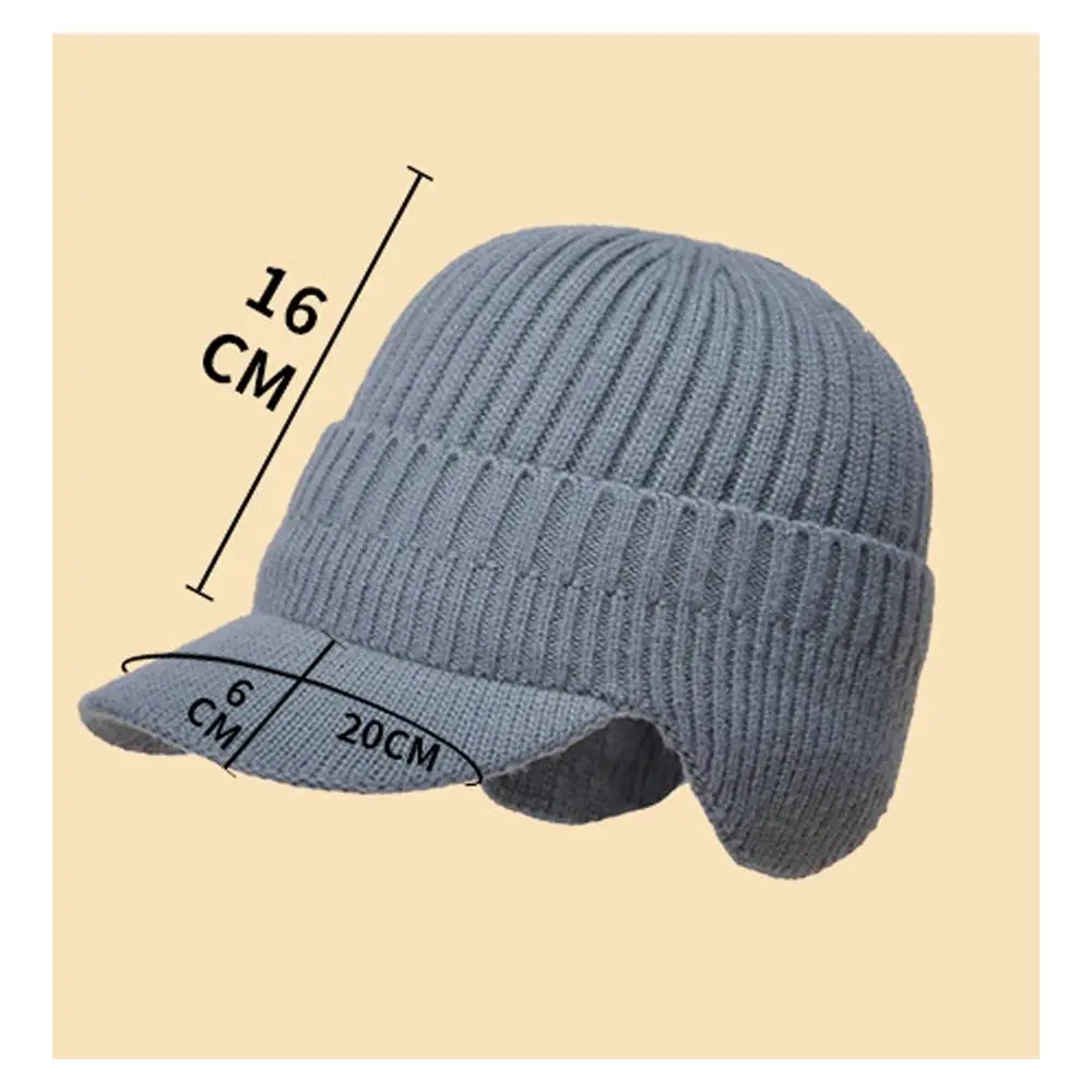 قبعة صغيرة دافئة من الصوف في الهواء الطلق مع حافة قبعة ركوب الدراجات للرجال #5