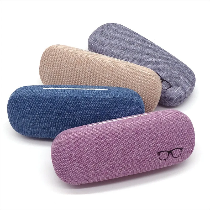 Fashion Glasses Case Hard Shell Linen Fabrics Eyewear Cases Cover Protective for Men Women Sunglasses Eyeglasses Box