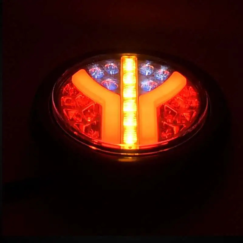 

4X 12V 24V Universal Round Led Tail Side Maker Lights Turn Warning Brake Signal Light for Truck Trailer Offroad Pickup Caravan