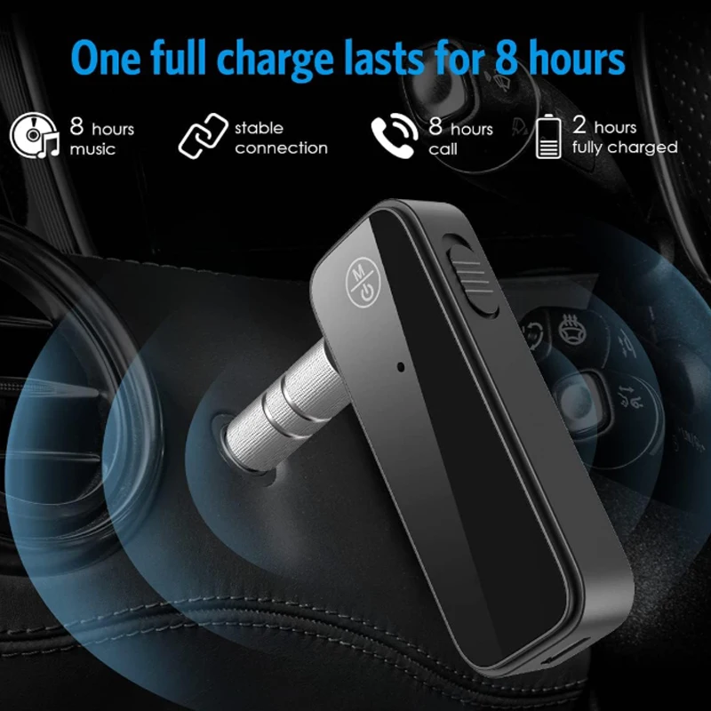 

Bluetooth 5.0 Transmitter Receiver 2 in1 Wireless Adapter 3.5mm Audio AUX Adapter For Car Audio Music Aux Handsfree Headset