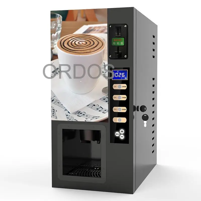 Dispensador automático de café, máquina expendedora de café instantáneo comercial con monedas