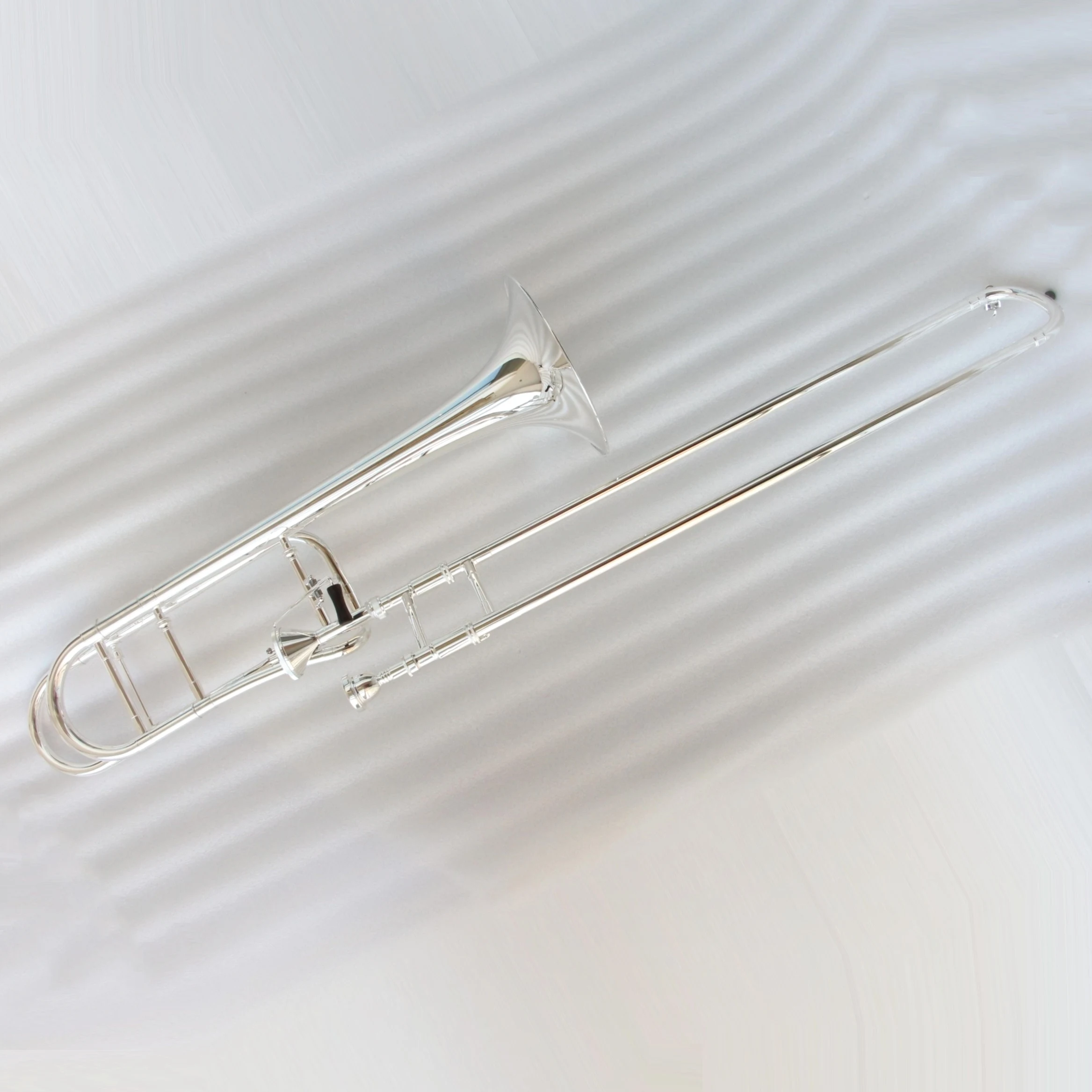 Professional Bb/F Bass Trombone High End Silver Plate Brass Instrument With Advanced Valve For Stage Performance