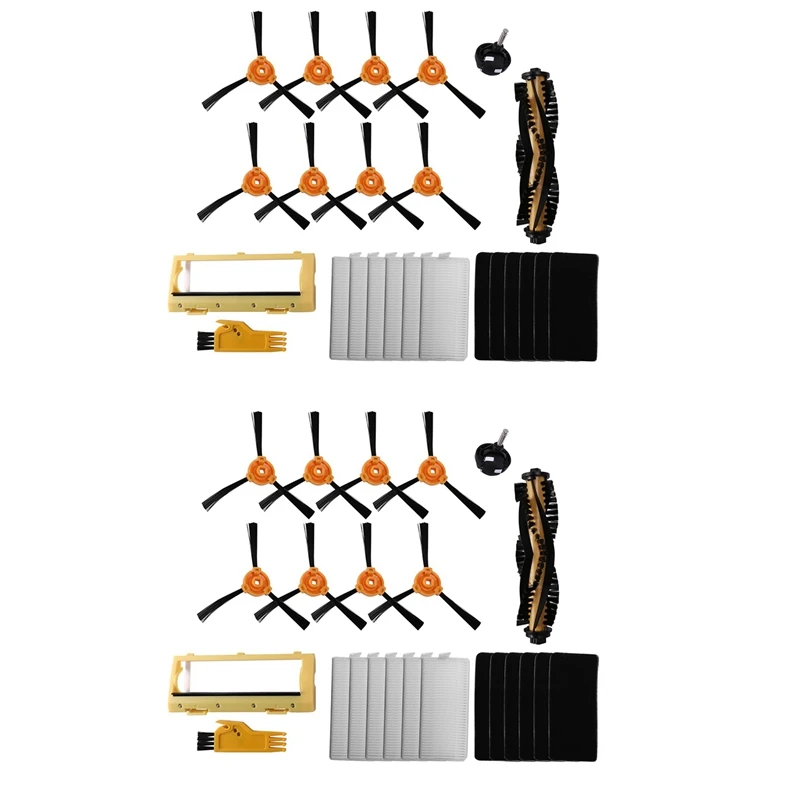 A66T 36Pcs Vacuum Accessories Kit for ECOVACS DEEBOT 600 601 605 710 N79 N79S, Side Brush Filter Caster Wheel Set