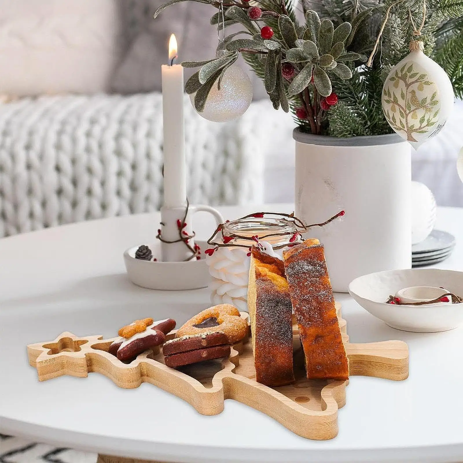 Bandeja de servir árvore de natal, fácil limpeza, linda árvore de natal, sobremesa, prato para reuniões, cozinha, fazenda, jantar, pizza