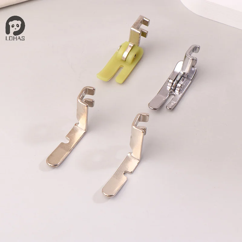 4Pcs Old Sewing Machine Zipper Presser Foot Set (Iron Presser Foot, Plastic Presser Foot, Left Hole And Right Hole Single Side)