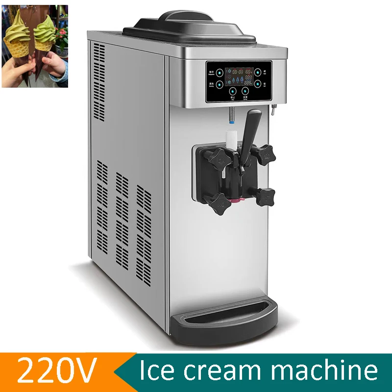 

220V Commercial Ice Cream Maker Machine 8.5L Cylinder Soft Serve Machine Single Flavor Gelato Yogurt Making Vending Machine