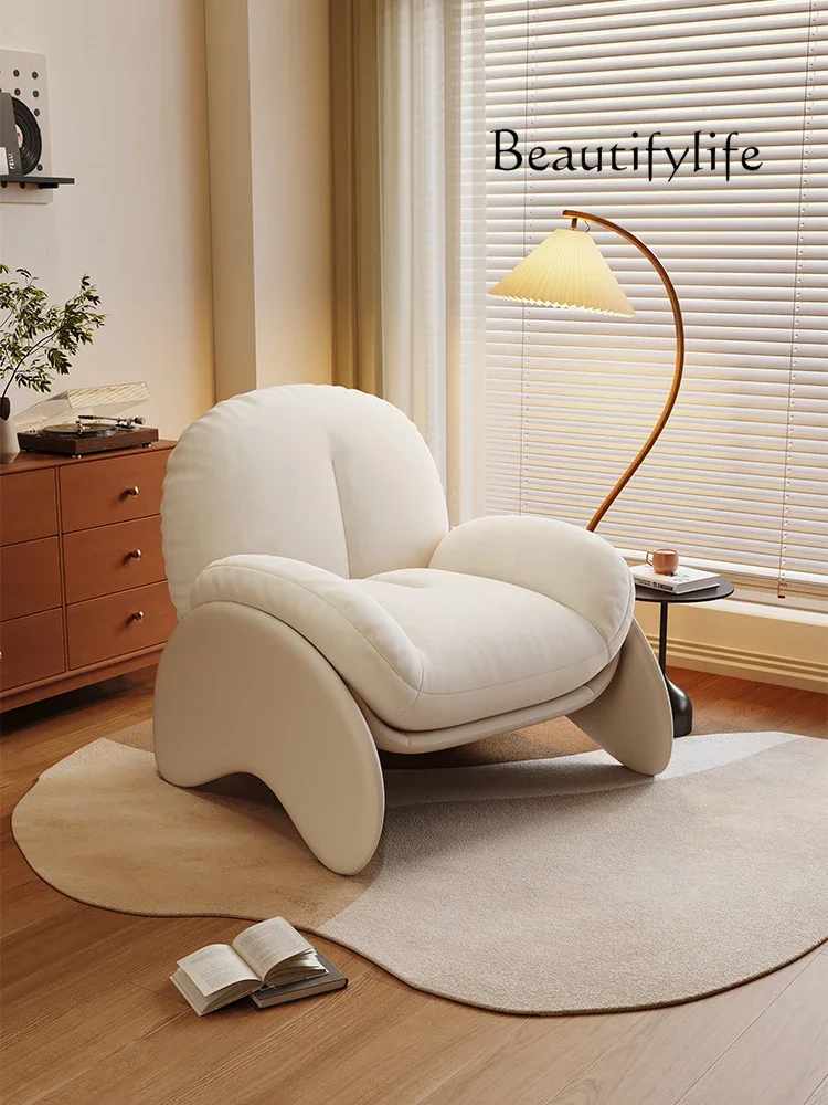 X35 Italian Minimalist Fabric Sofa Single Light Luxury Modern Simple Leisure Living Room Bedroom Sofa Chair