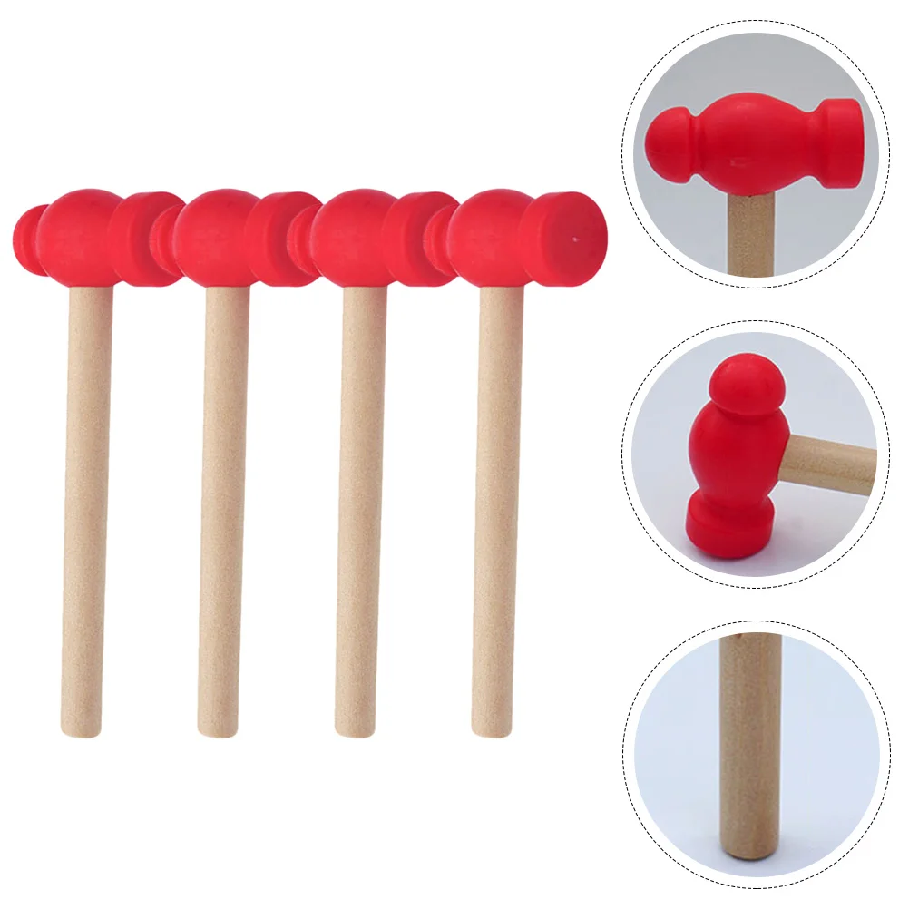 

4 Pcs Mini Toys Small Wooden Hammer Kids Beating Gavel Baby Pounding Hammers Mallet Child