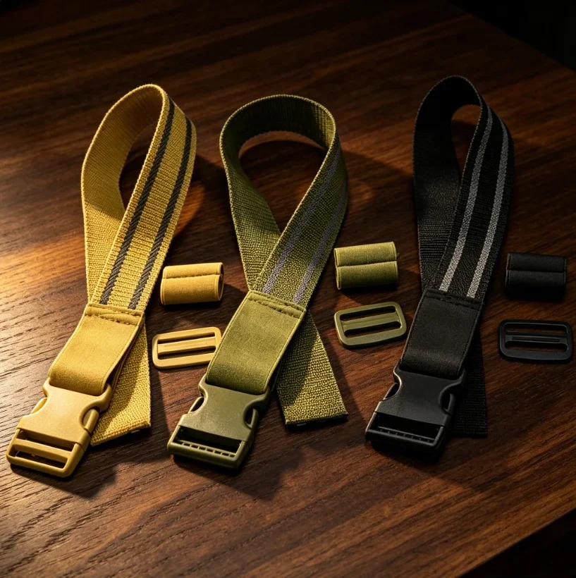 Elastic Adjustable Woven Strap Complete Buckle & Loop Accessories Black Sand Green Optional Model Upgrade Kit