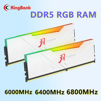 KingBank DDR5 RGB RAM (16GBx2) (32GBx2)  6000MHz 6400MHz 6800MHz 8000MHZ PC SDRAM Hynix Chip for Desktop Memory  White