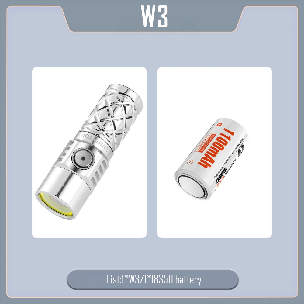 Linterna LED EDC LEP, Lámpara de Camping, Luces LED 18350 de Iones de Litio, Lámpara Recargable Potente, 700M Resistente al Agua IPX8, Antorcha para Tienda de Campaña W3