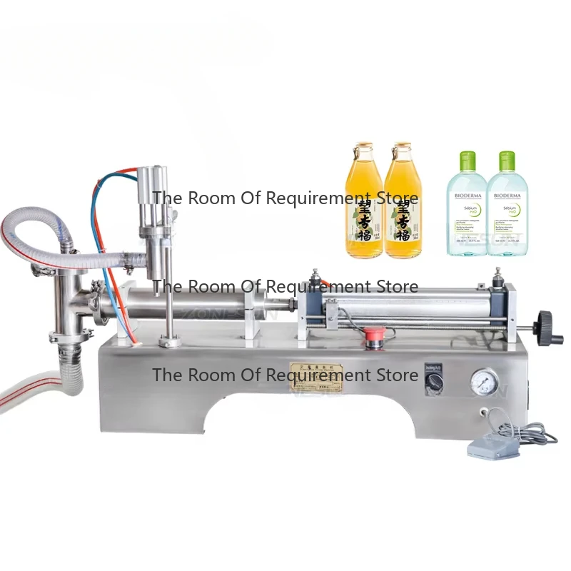 

Pneumatic Piston Liquid Filler Shampoo Gel Water Wine Vinegar Coffee Oil Drink Detergent Filling Machine