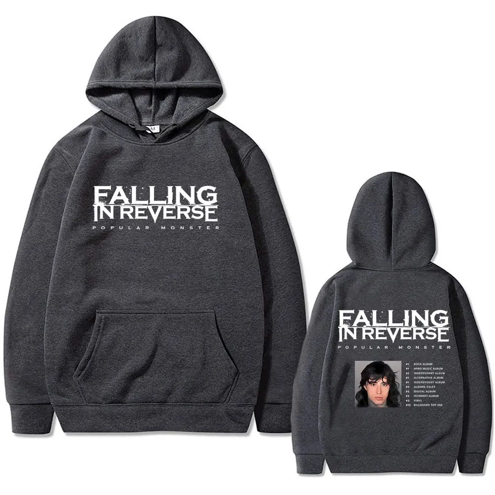 Famous Falling in Reverse Popular Monster Album Graphic Hoodie Ronnie Radke Hoodies Men Women Rock Metal Oversized Streetwear