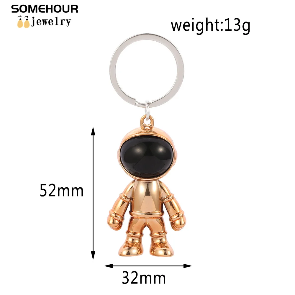 SOMEHOUR Handmade 3D Astronaut Space Robot Spaceman Keychain New Fashion Car Bag Keyring Holder Gadgets Accessories Friend Gift
