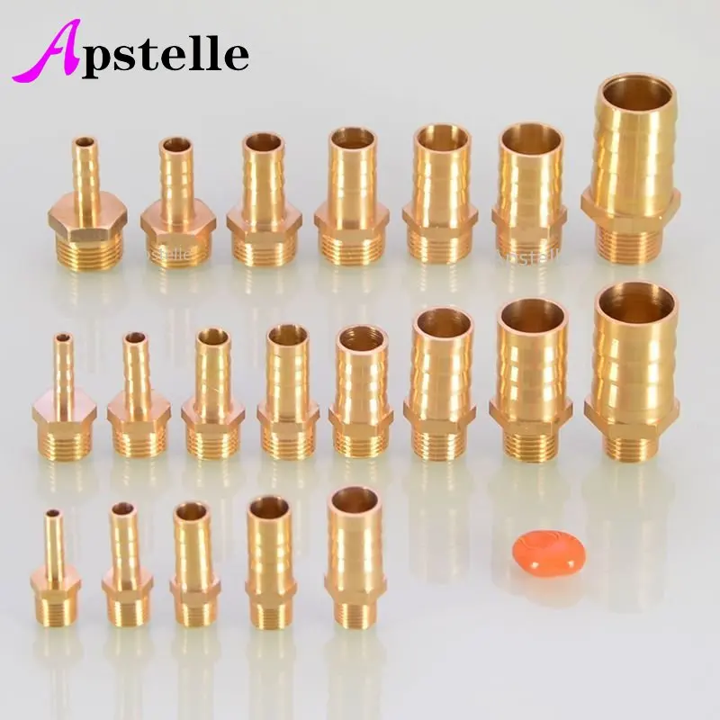 APSTELLE1PC Barb Rechte Pijp Montage Via Olie Water Gas Adapter Pagode 4 5 6 8 10 12 14 16 18 19 20Mm Messing Pneumatische Toren
