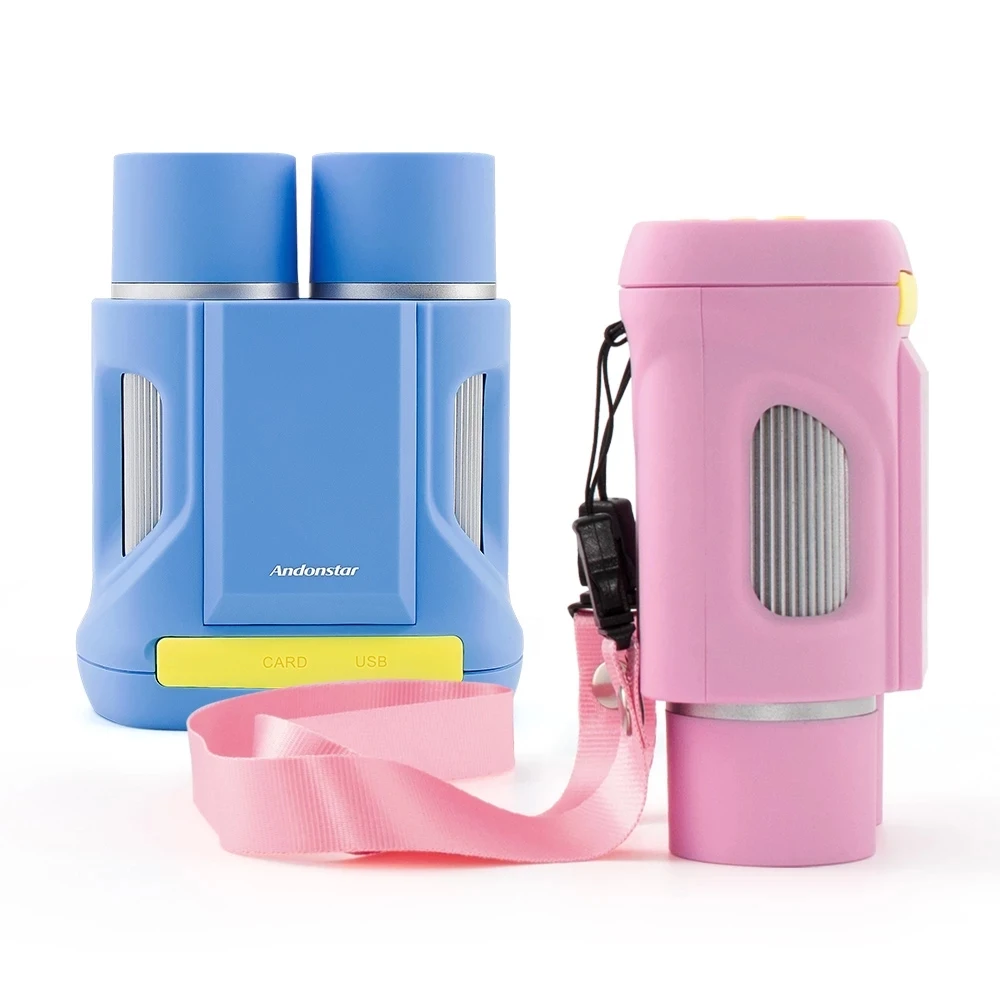 AD122 Kids Microscope&Telescope Dual Lens Portable Handheld Microscope Binoculars Video Microscope For Children Birthday Gift