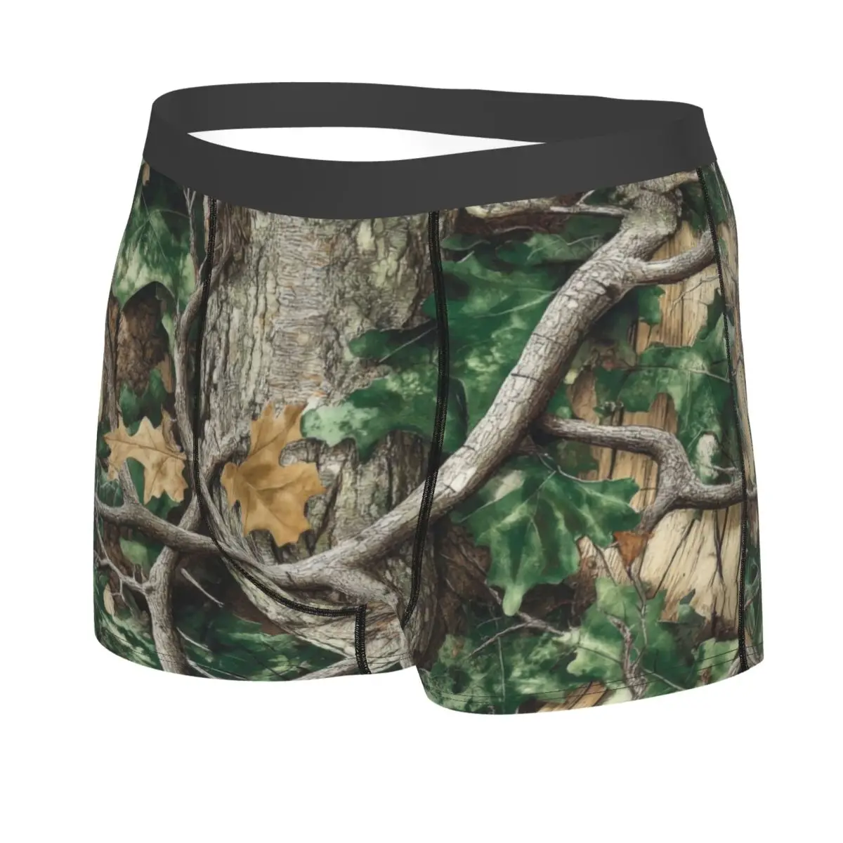 Nature Intertwines With Ivy On Tree Surface Boxer Shorts Men 3D Printed Male Soft Camouflage Camo Underwear Panties Briefs