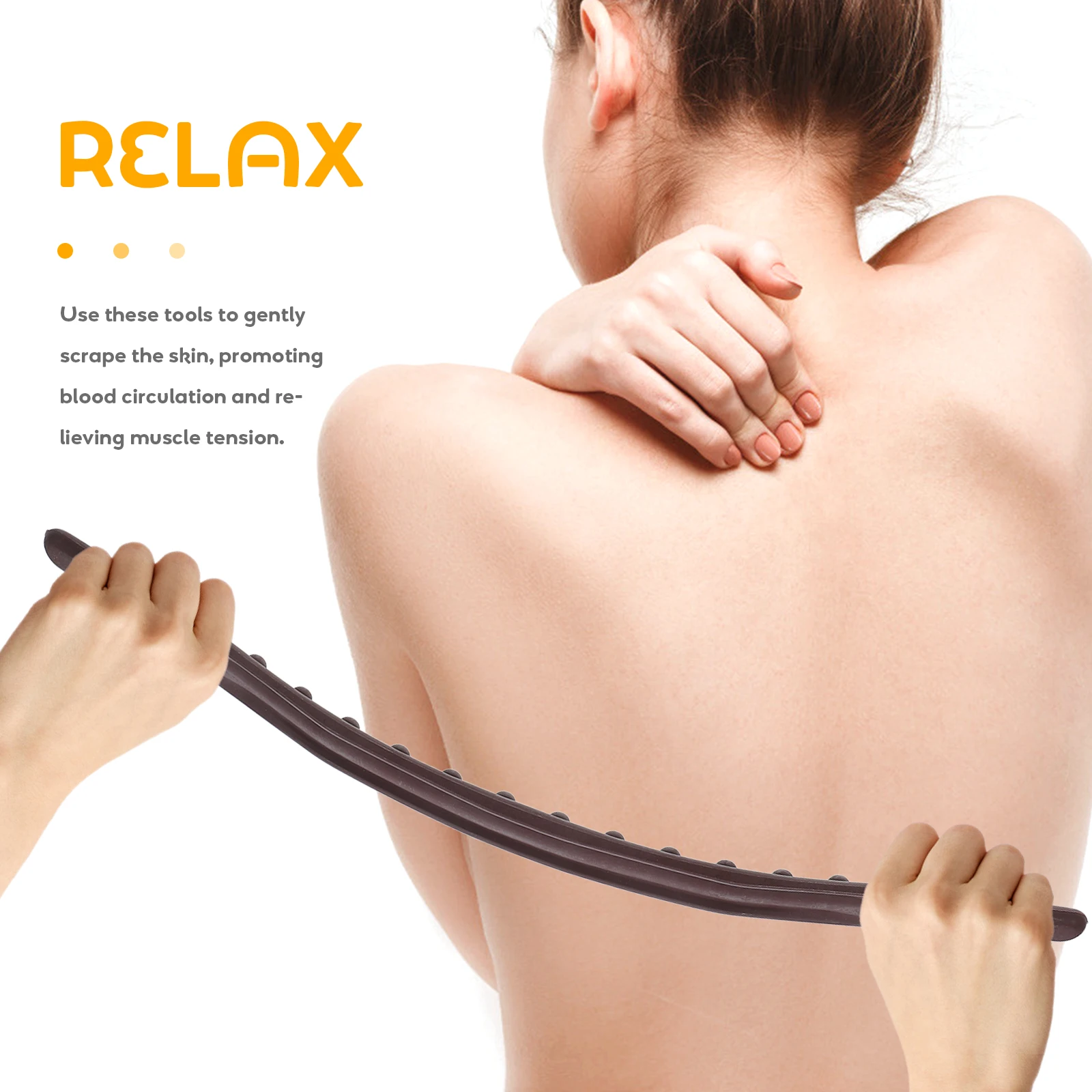 2 قطعة عصا تدليك بلاستيكية 37-خرز كامل الجسم غوا شا العضلات الأسطوانة مدلك الظهر العلاج أداة لعصي رسالة الاسترخاء