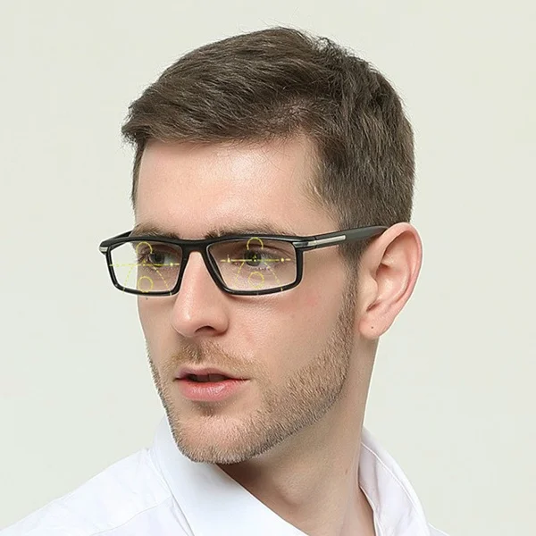 Clara Vida Square Frame Progressive Multifocal Reading Glasses Men Women Points Reader Near Far +1 +1.5 +2 +2.5 +3 +3.5