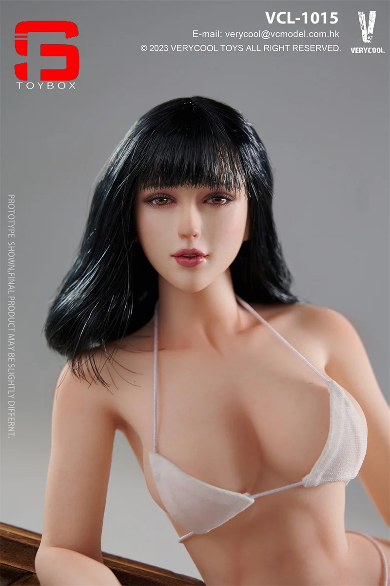 【2024 Q2】VERYCOOL VCL-1015 1/6 Sweety Girl Head Sculpt Black Hair Head Carving Model Fit 12'' VERYCOOL Fair Action Figure Body