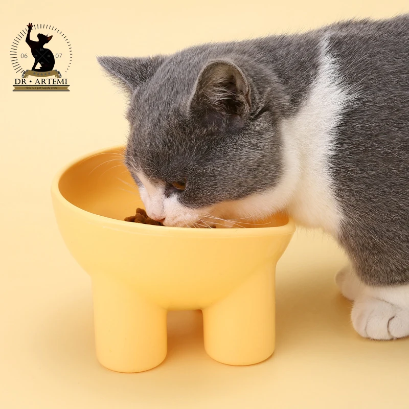 High Foot Dog Cat Bowl for Small Dog, Neck Protector, Pet Food, Water Bowl, Anti-tip Pet Feeding, Dessert, Snack Dish Plate