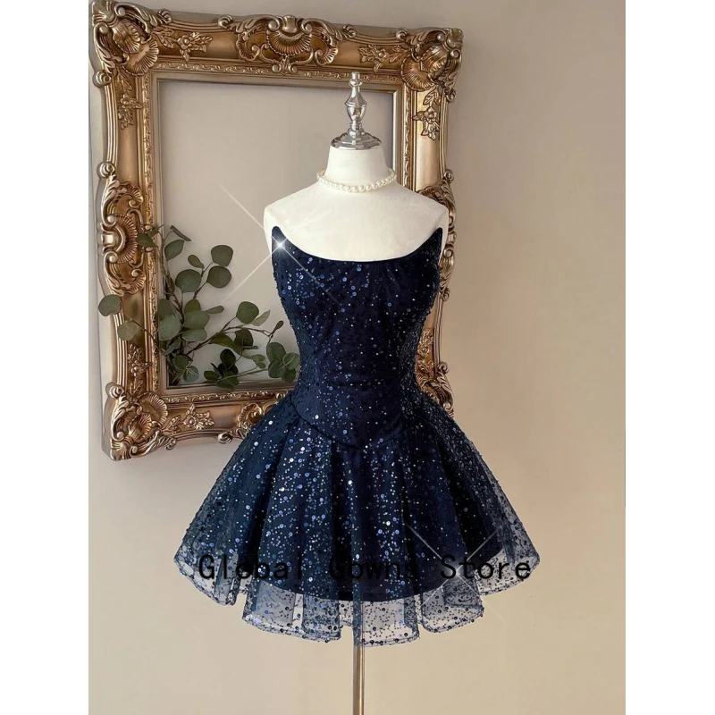 short navy prom dress Off Shoulder Blue Lace Dresses, Short Navy Blue Lace F – jbydress As Picture (For other colors Navy Blue Homecoming Dresses Short