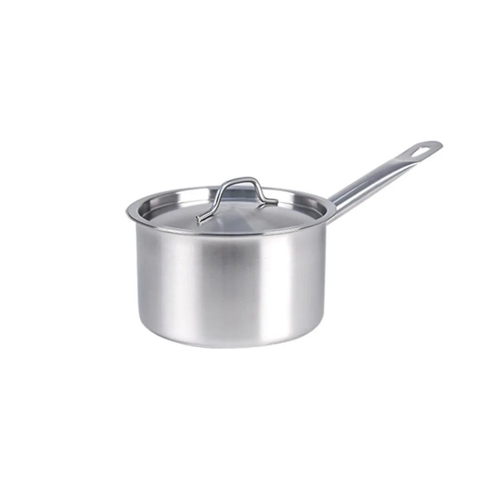 Stainless Steel Milk Pot 16 18 20 22 24cm with Lid Sauce Pan for Gas Electric Induction Stove Boiling Simmering Use