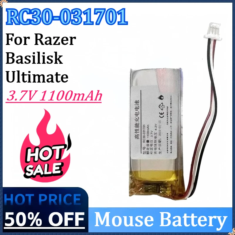 

New RC30-031701 3.7V 1100mAh Mouse Battery For Razer Basilisk Ultimate High Quality Rechargeable Battery