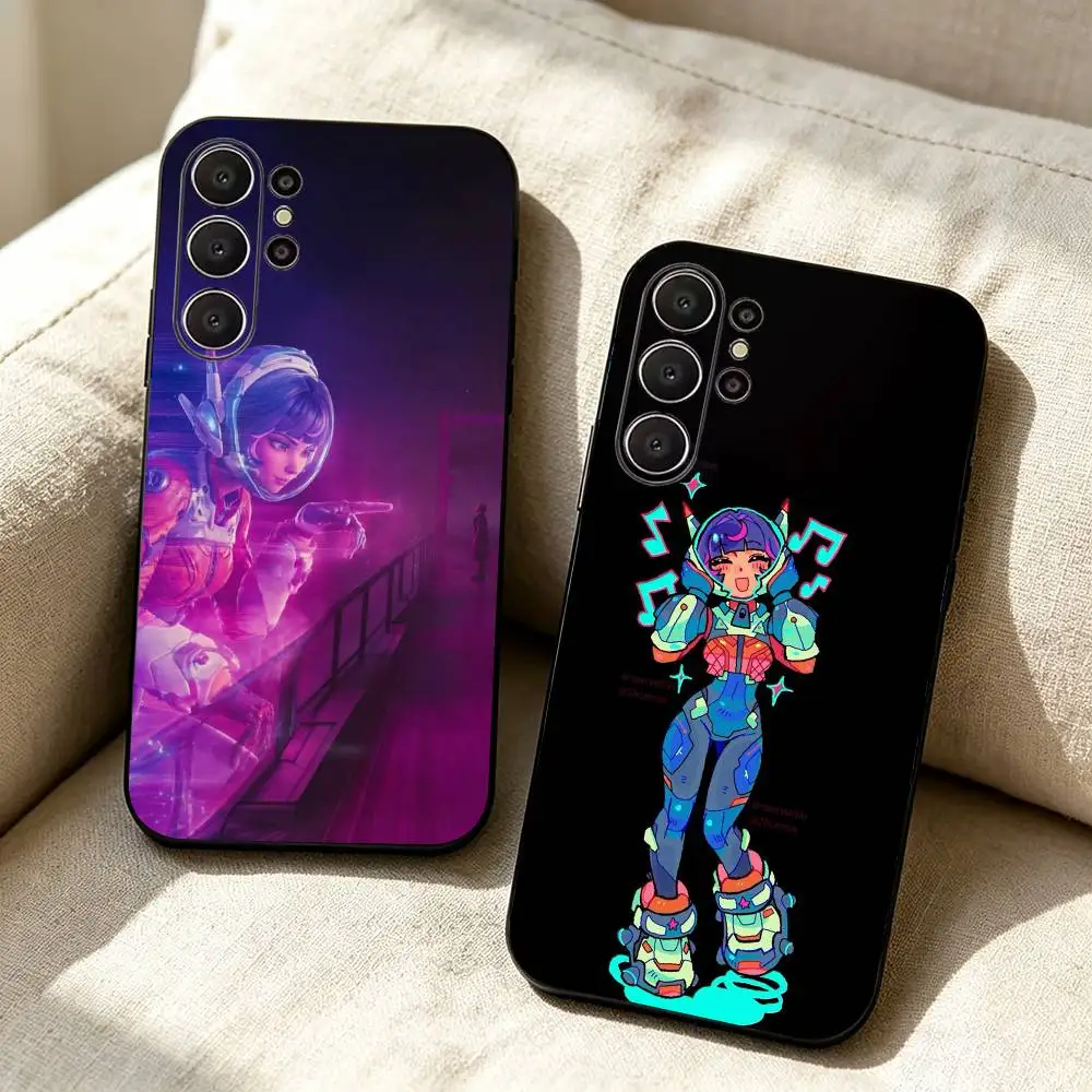 For Overwatch Juno Soft Silicone Case for Samsung S26, S24, S21, S22, S23, S30, Ultra,  Plus, FE, Lite-Black