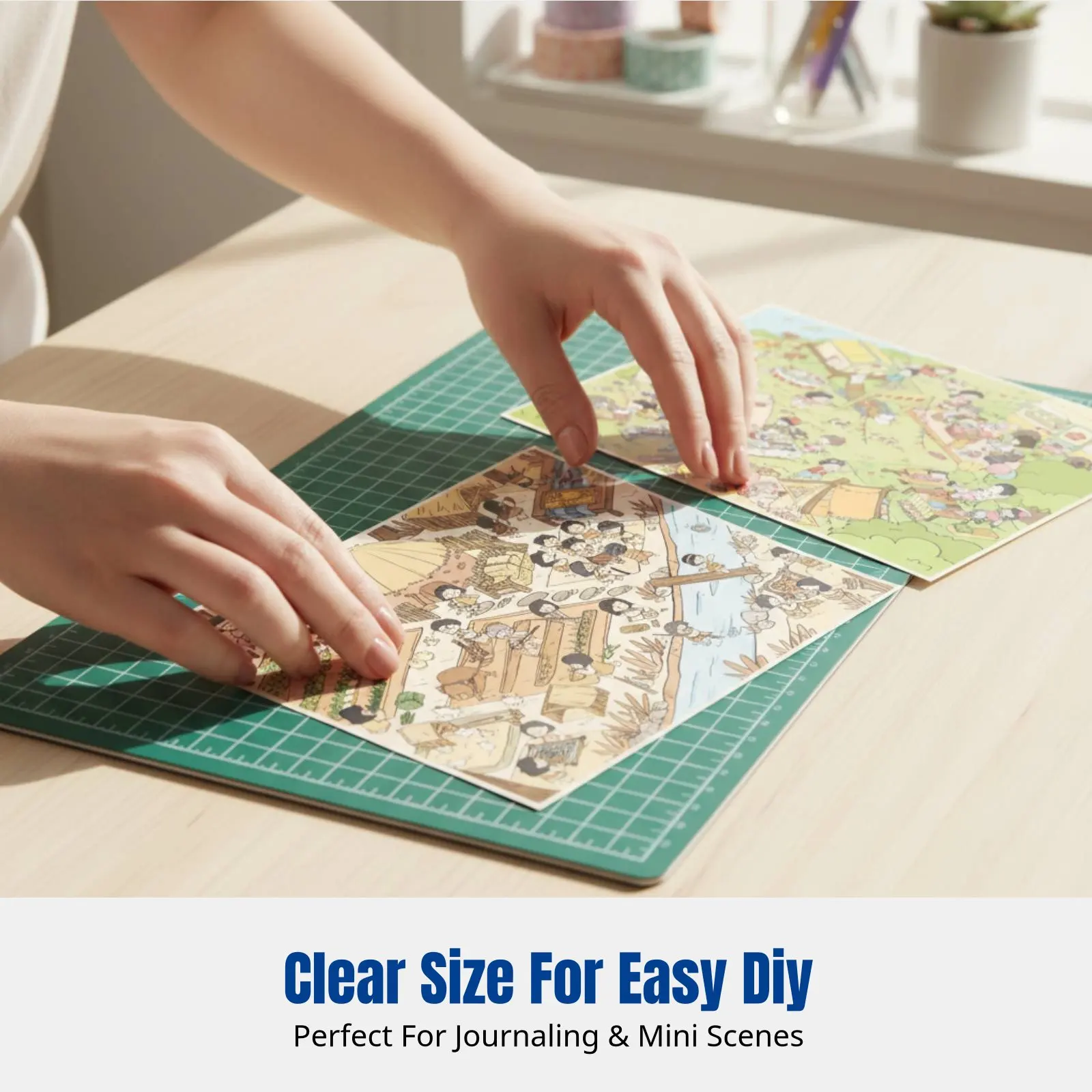 

Original Scene Sticker, 3D Miniature House, DIY Notebook Sticker, Cartoon Girls, Multi-theme