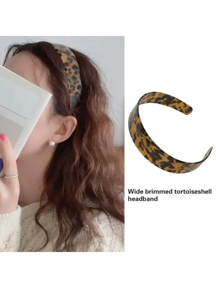 

31BB Vintage Tortoiseshell Color and Shell White Wide Headband Comfortable Headpieces for Elegant Women's