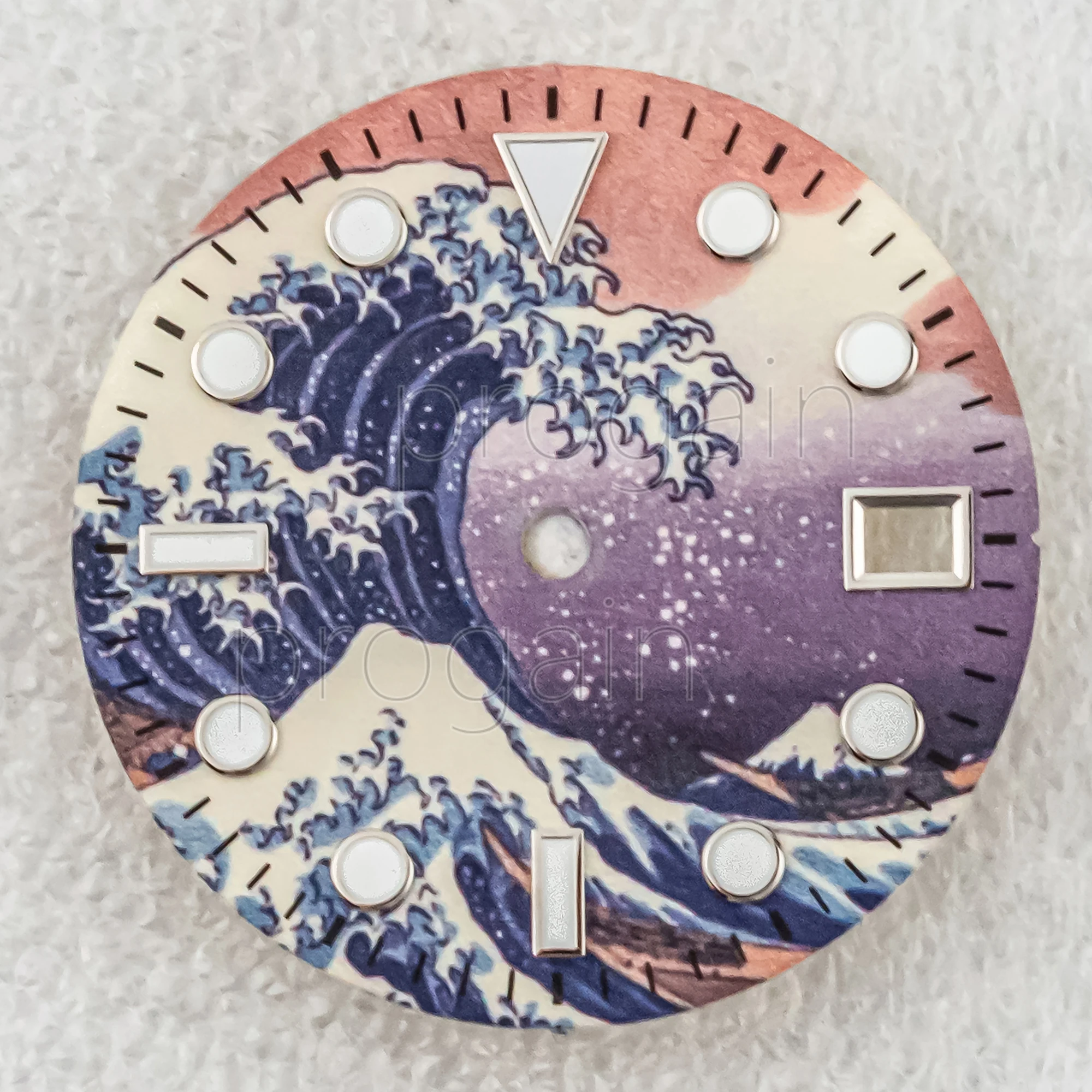

New NH35 Dial Green Luminous Watch Faces 28.5mm Single/Double Calendar Dial fit NH34 NH35 NH36 Movement SUB GMT Watch Parts