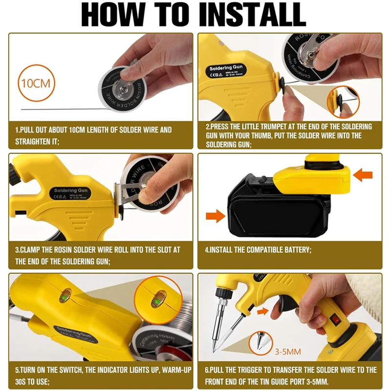 

Для Dewalt 20 В литий-ионный аккумулятор 30 Вт паяльник комплект беспроводного паяльника 30 s быстрый предварительный нагрев паяльник 5 шт. жала для пайки