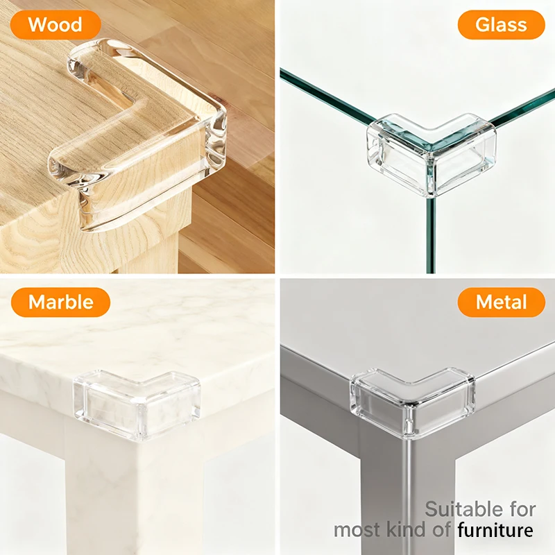 10 قطع من واقيات الزوايا، واقيات الزوايا المقاومة لزوايا وحواف الأثاث، واقيات زوايا الطاولة، أغطية زوايا حادة شفافة #2