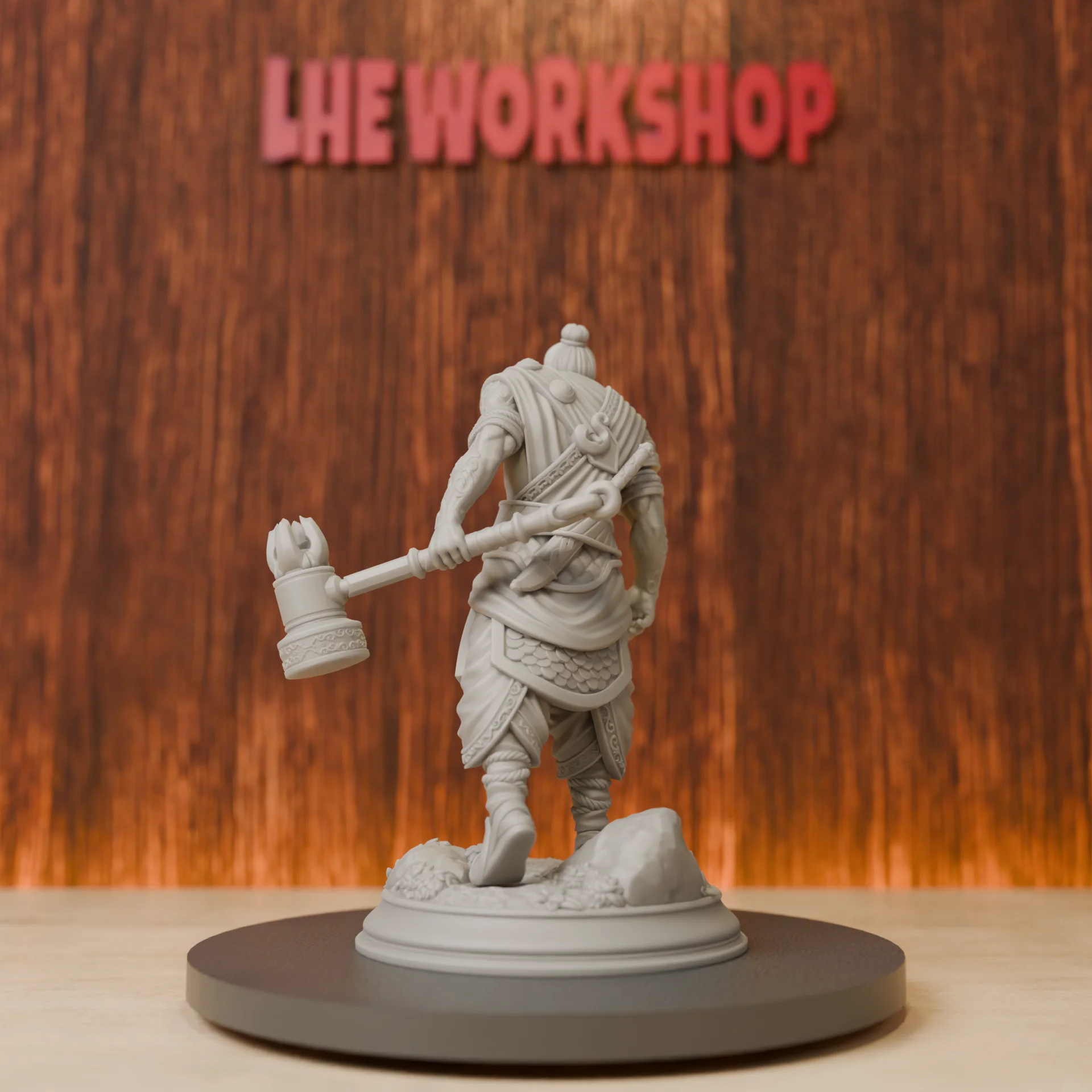 Hammer Warrior Miniatures | 28mm-75mm | Resin 3D Printed DND Pathfinder Mini | Unpainted Grey