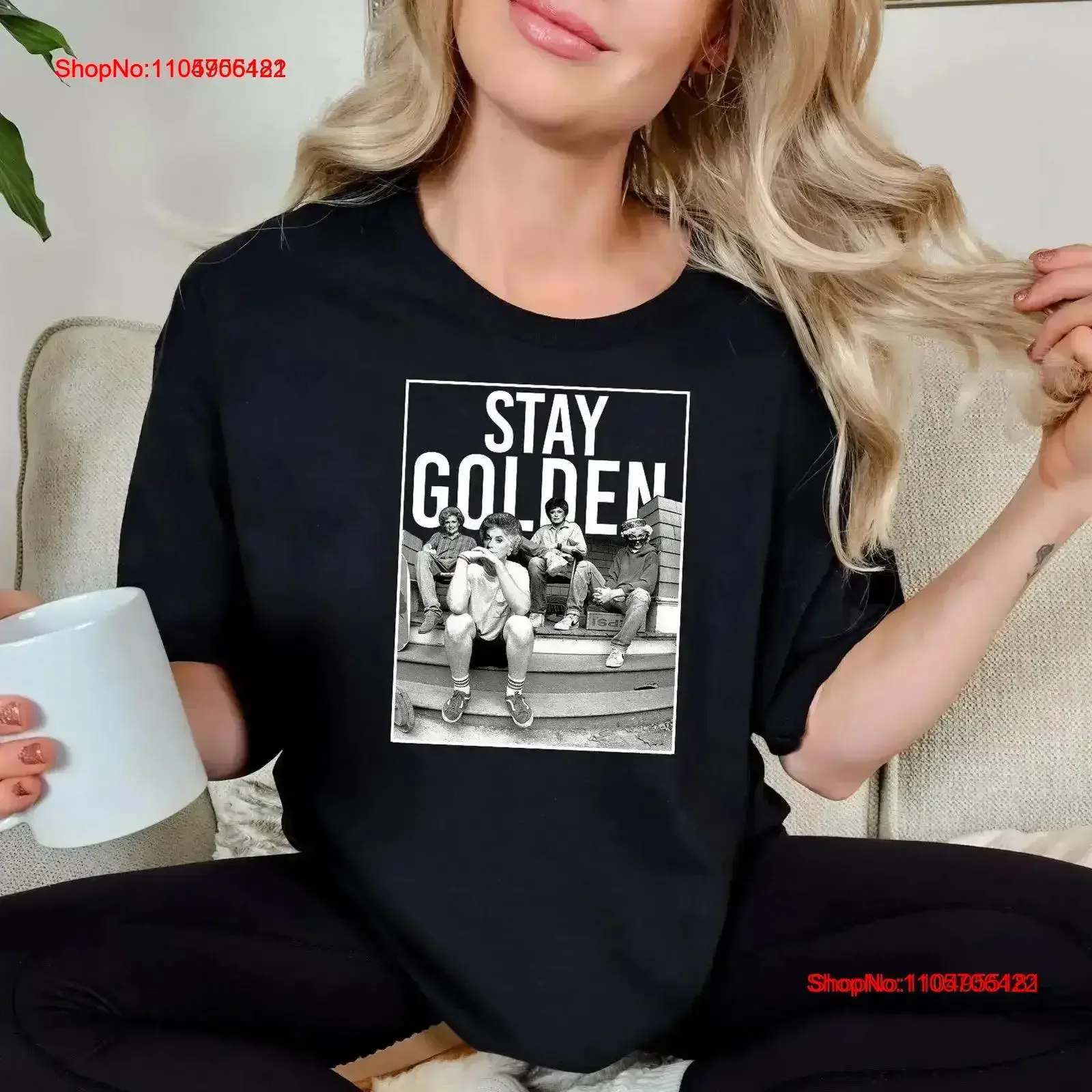 Stay Golden Thug Life T Shirt Girls The Fan 80s TV Sitcom Squad Goals Shady Pines vintage Washed Casual Stretched graphic