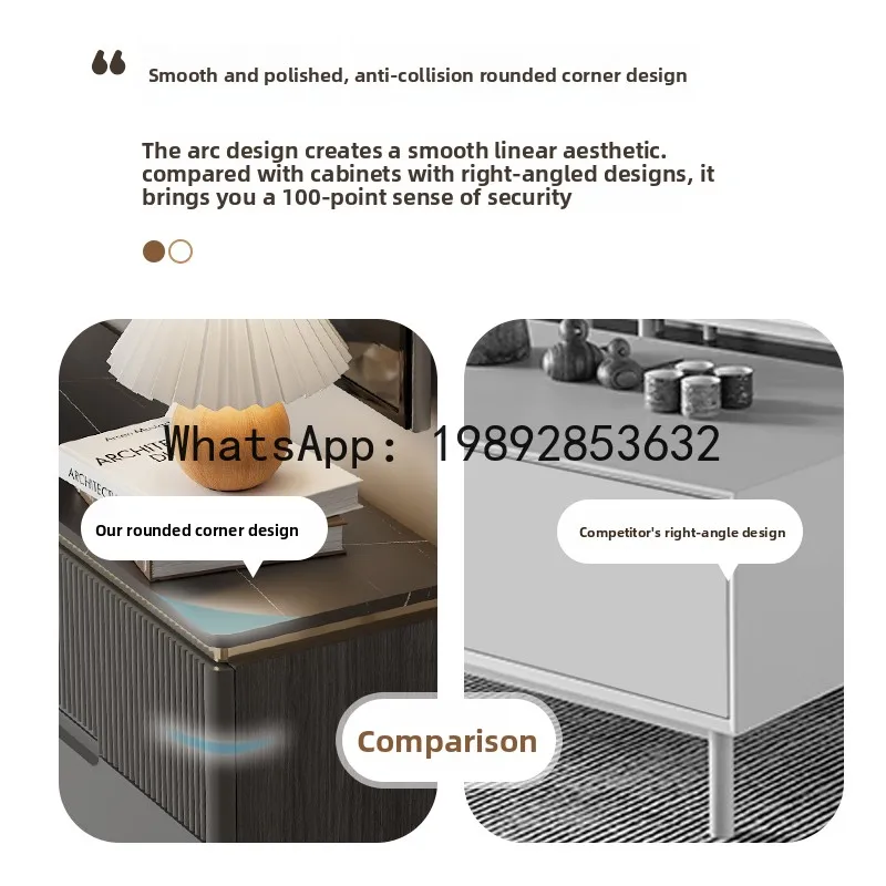 YFY Modern Minimalist Ultra-Thin Rock Plate Sideboard Cabinet Small Apartment Wall-Mounted Home Storage Organizer 25 Units