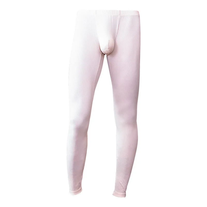 

Ребристые термобелье для мужчин, простые плотные эластичные трусы для фитнеса, удобная впитывающая пот спортивная одежда, домашняя одежда, леггинсы